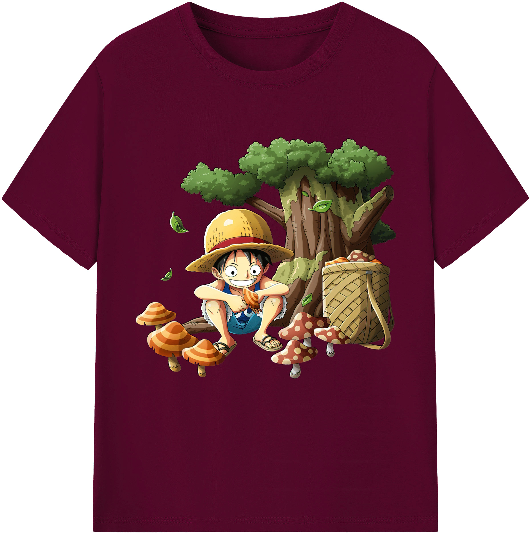 ワンピース モンキー・D・ルフィ ONE PIECE Monkey D. Luffy レディースカジュアルプリントTシャツ（綿100％）